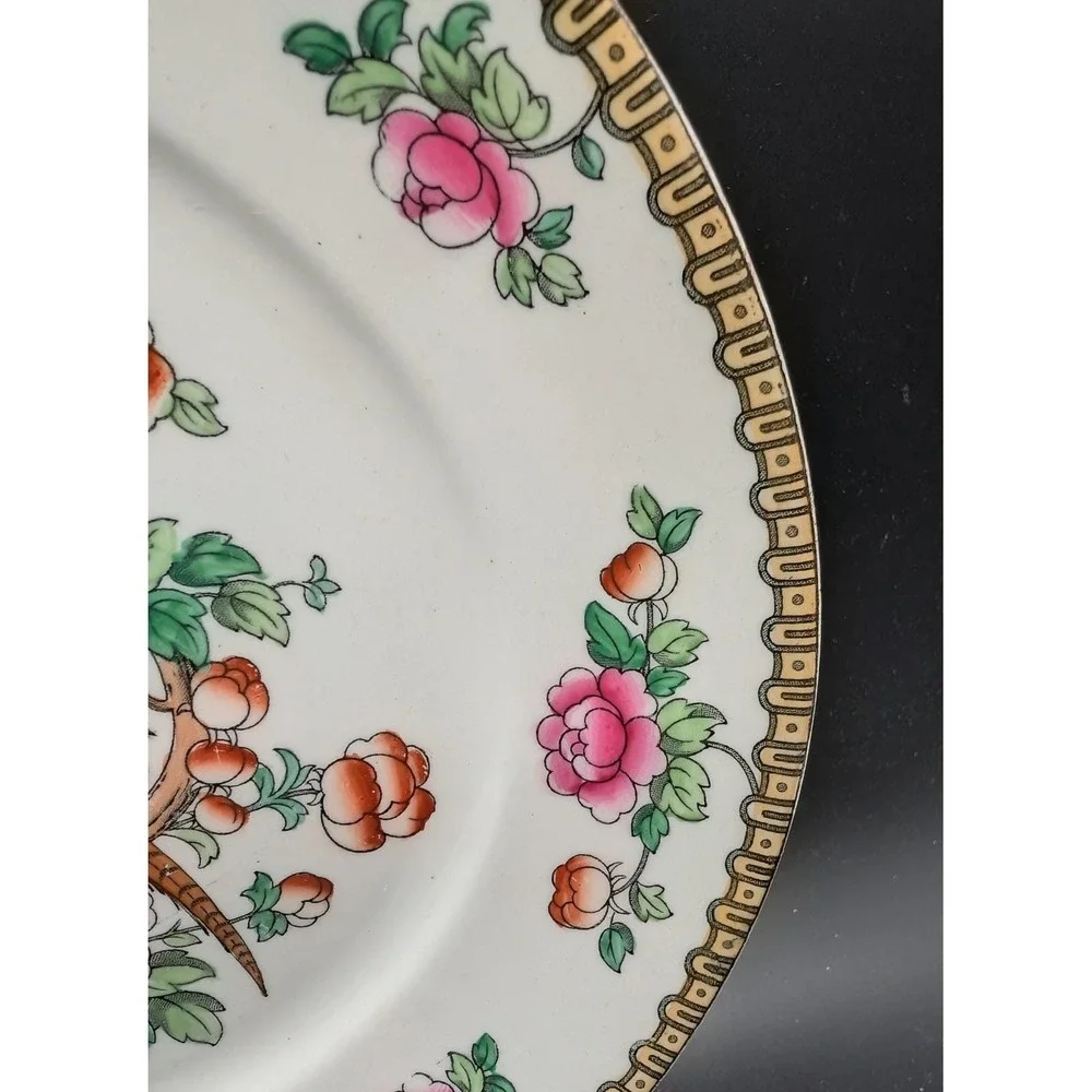 Whieldon Ware Pheasant Dinner Plate F Winkle Co England‎ Floral Bird Chinoiserie